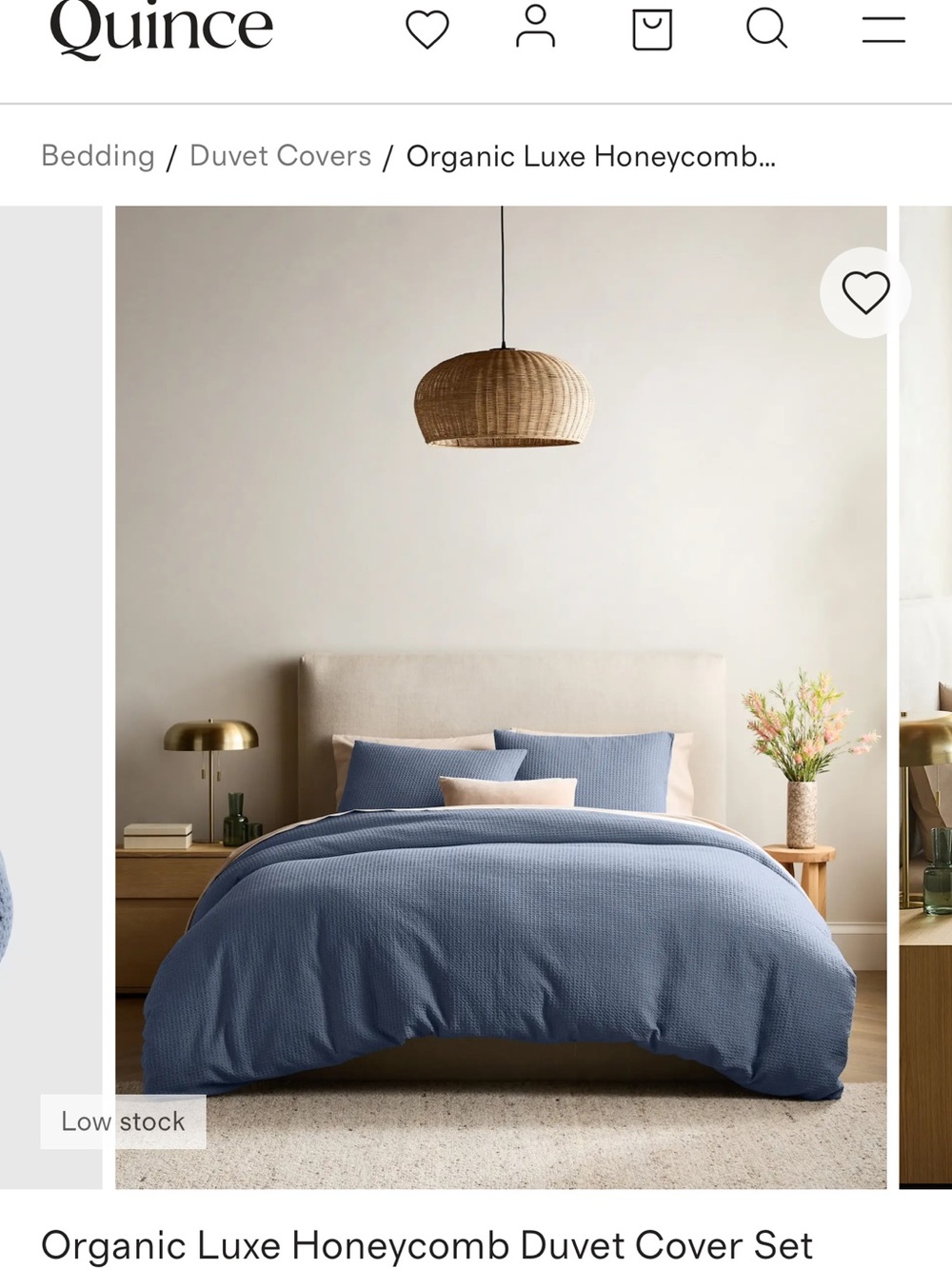 Quince Organic Luxe Honeycomb Duvet Cover